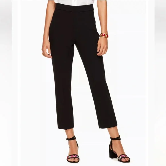 Kate Spade black polished cigarette pants - Picture 1 of 6